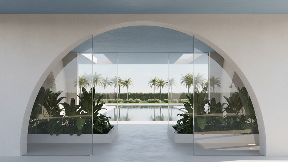 Close-up view of detailed interior archviz render with natural lighting