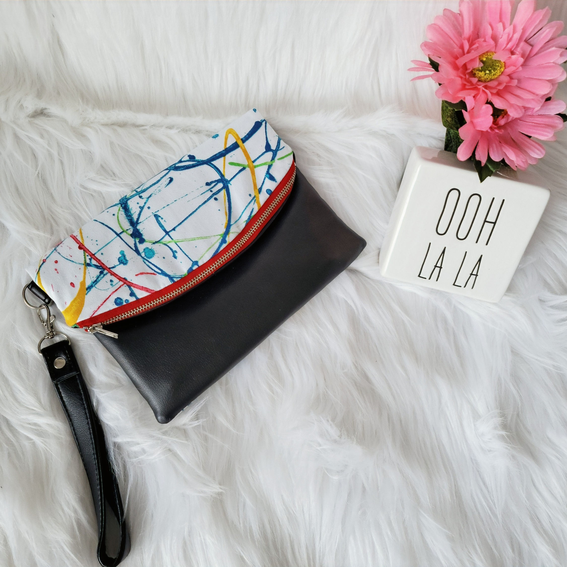 Paint Splatter Foldover Clutch