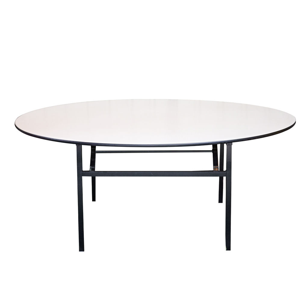 Round Banquet Table With Steel Legs- PVC Top; (180×76)cm