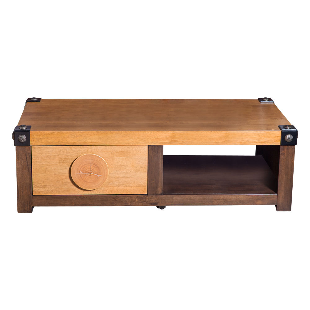 Coffee Table-Wooden Top; (130x60x40)cm, Antique Grey/Lily Oak