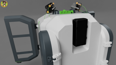 Image showing the Polydryer integrated into the main structure of the Enclosure A1.