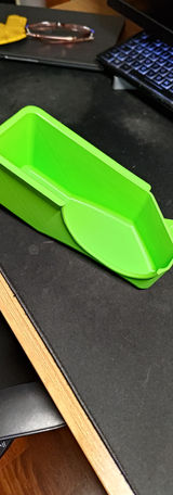 Bright green 3D-printed bin