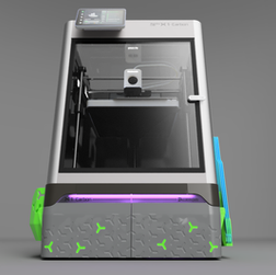 New Drawer System prototype installed on a Bambu Lab X1C printer, featuring integrated storage, custom accessories, fan noise reduction, and HDRY compatibility.