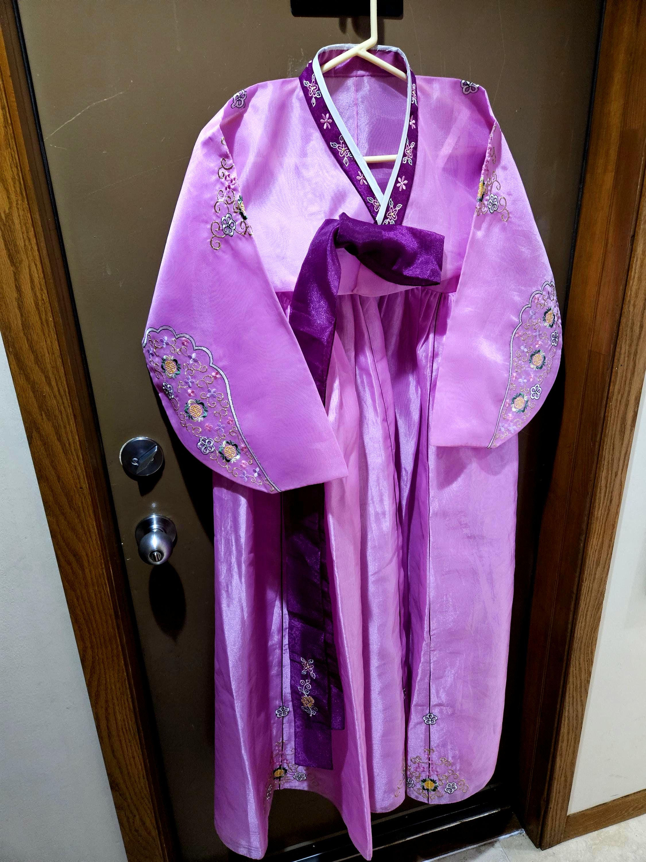 Vintage Pink Silk Hanbok S size