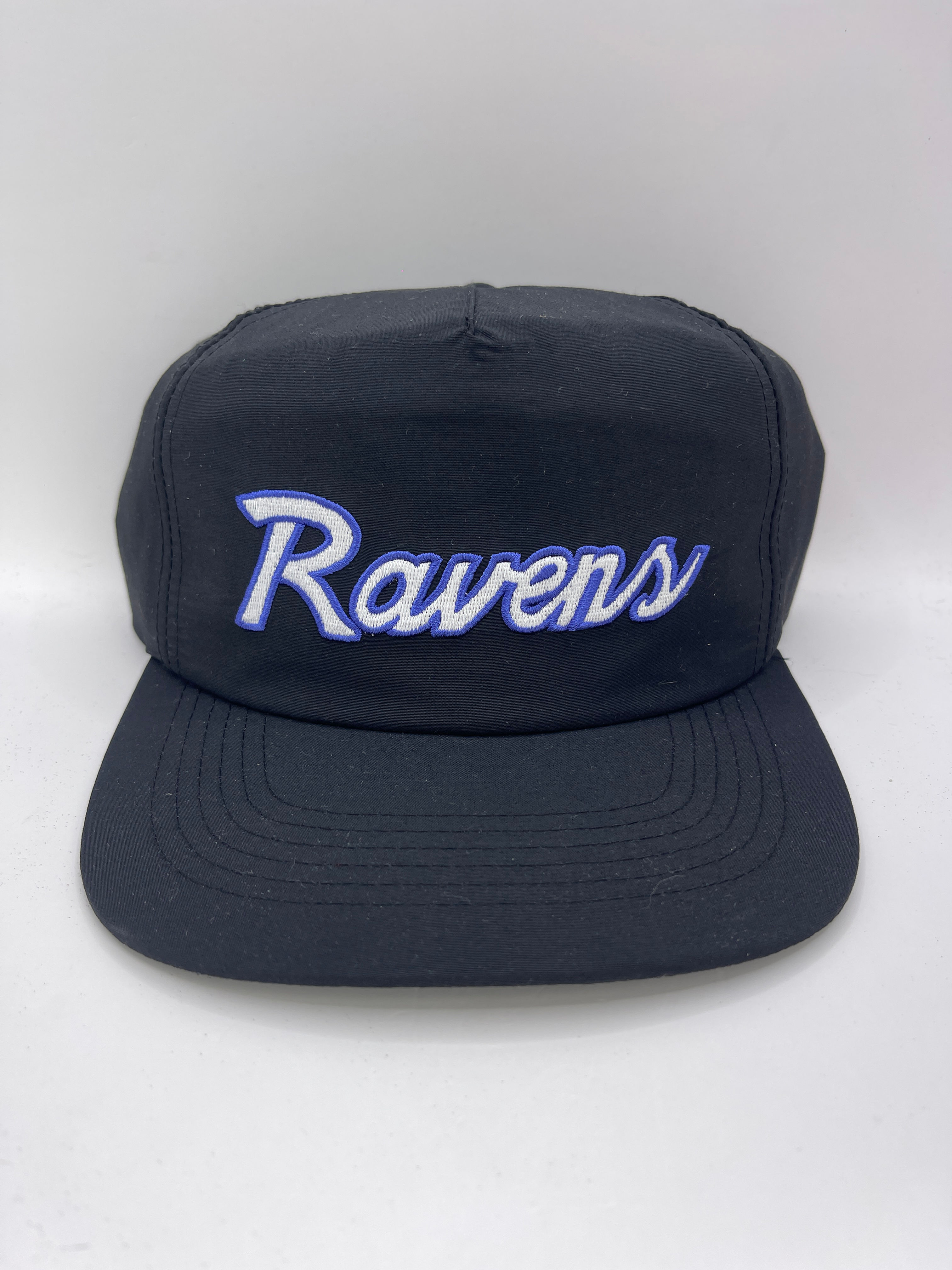Baltimore Ravens Nylon White Script Snapback Hat