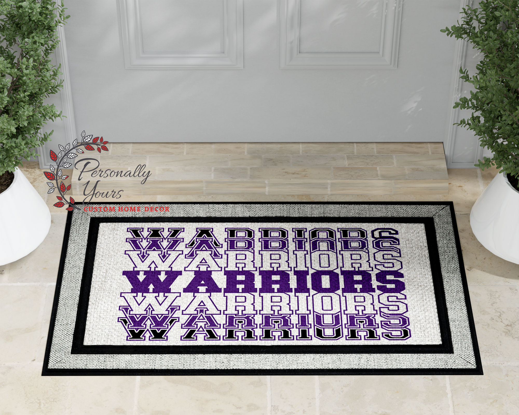 "Bonham ISD Stacked Warriors" School Doormat