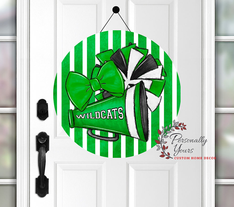 Thumbnail: Custom "Whimsical School Cheerleading" Round Door Hanger
