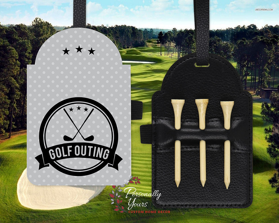 Thumbnail: "Golf Outing" Golf Tee Holder Bag Tag