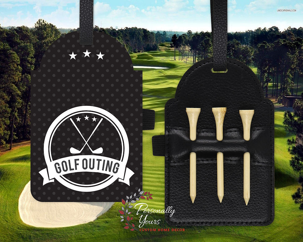 Thumbnail: "Golf Outing" Golf Tee Holder Bag Tag