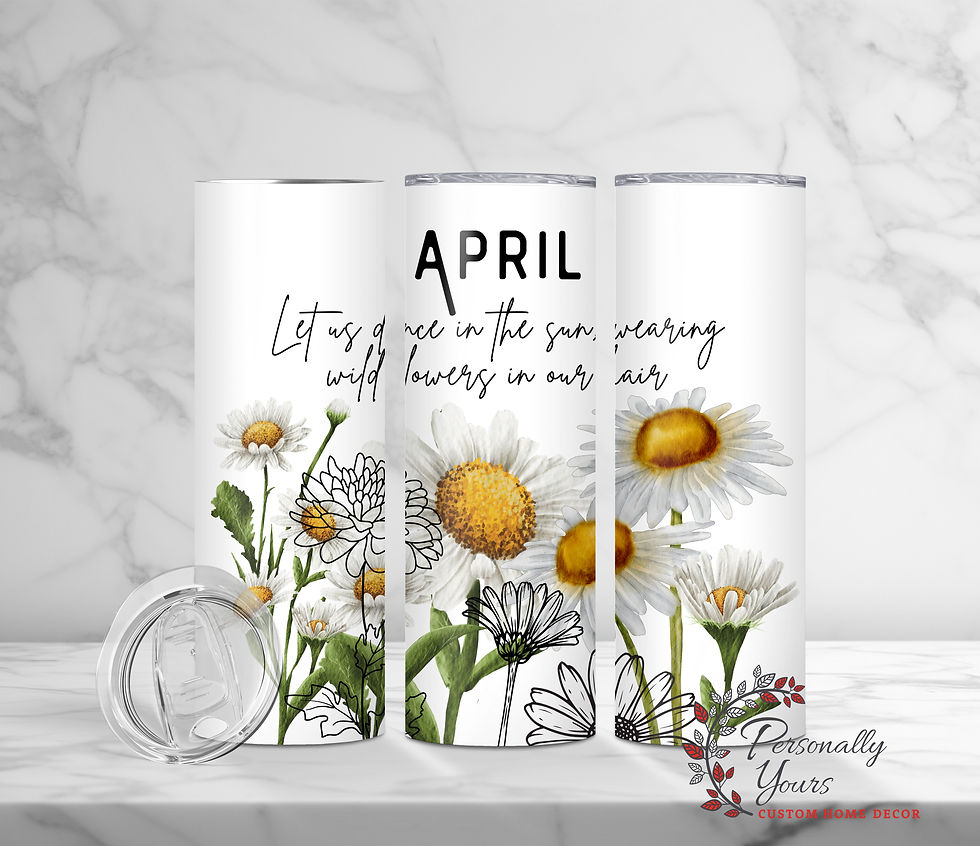 Thumbnail: "Birthday Month Floral" 20oz Skinny Tumbler