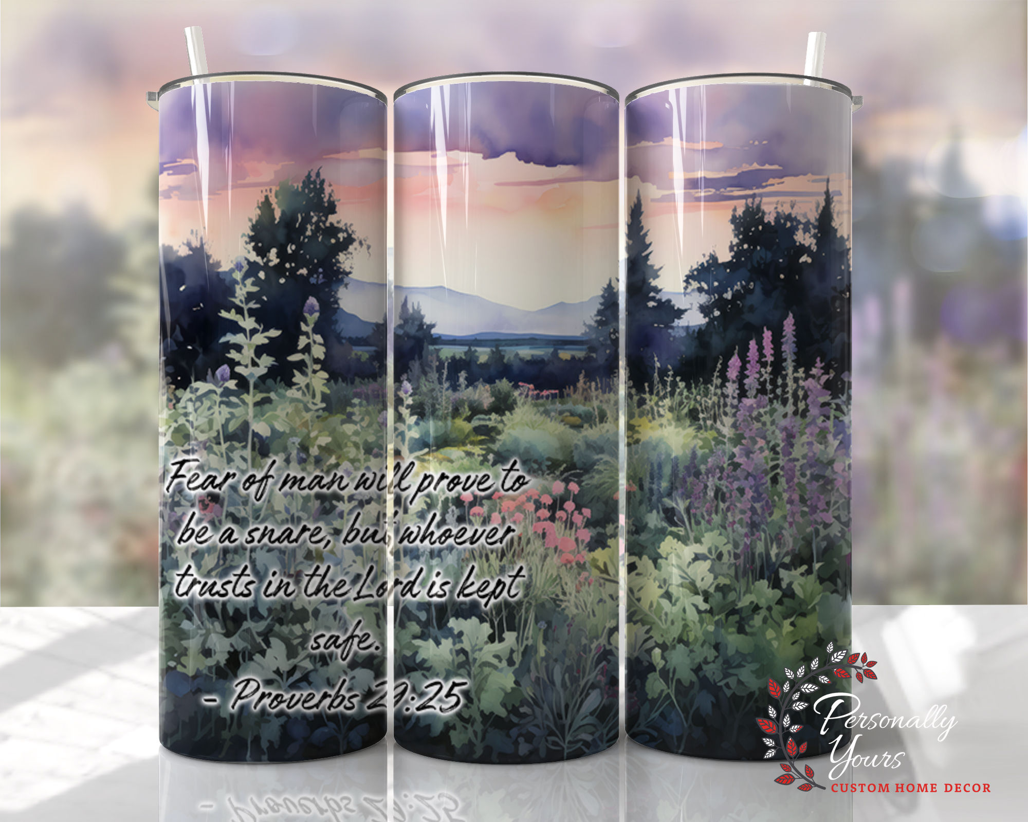 Spiritual "Proverbs 29:25" 20oz Skinny Tumbler