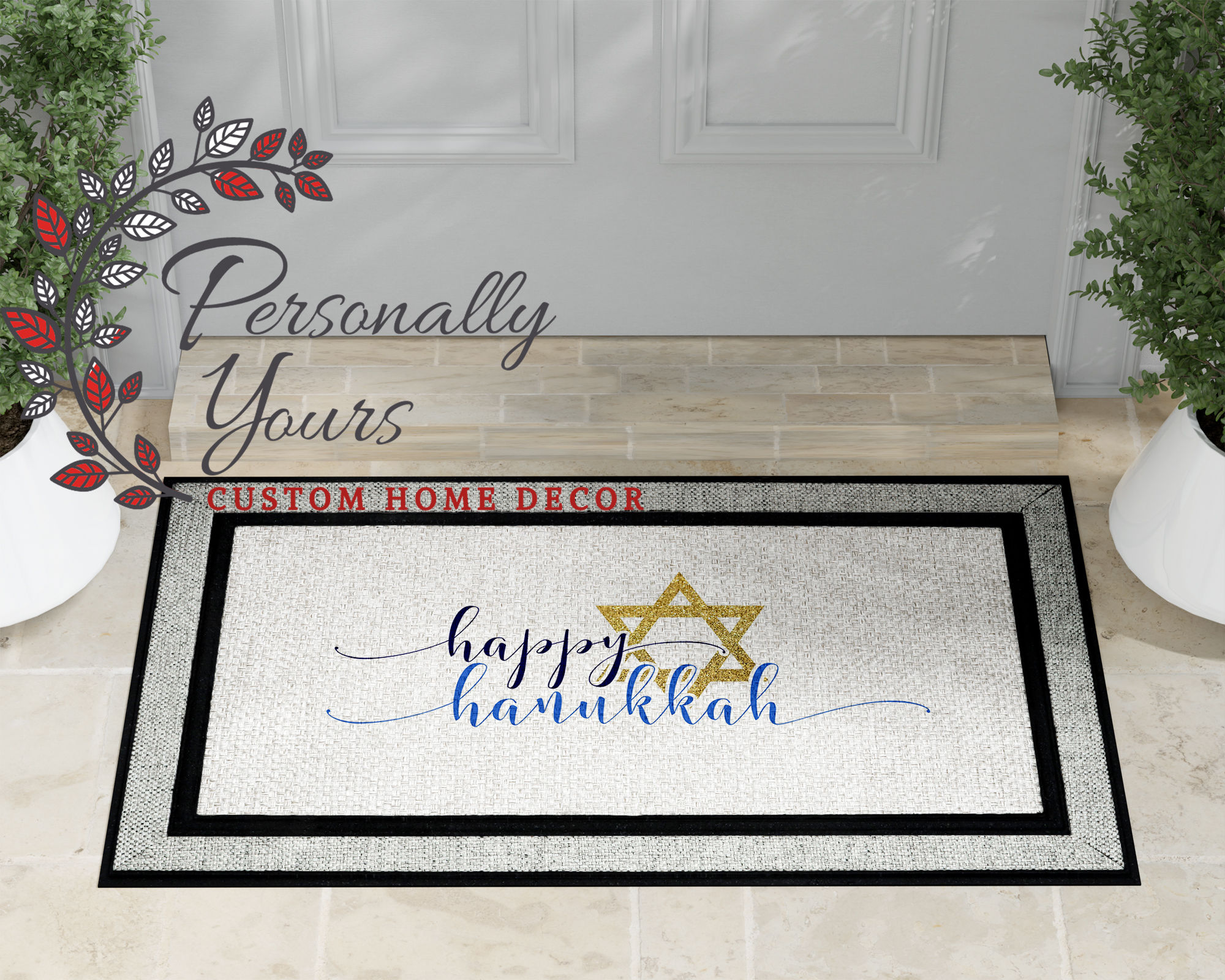 "Happy Hanukkah" Doormat