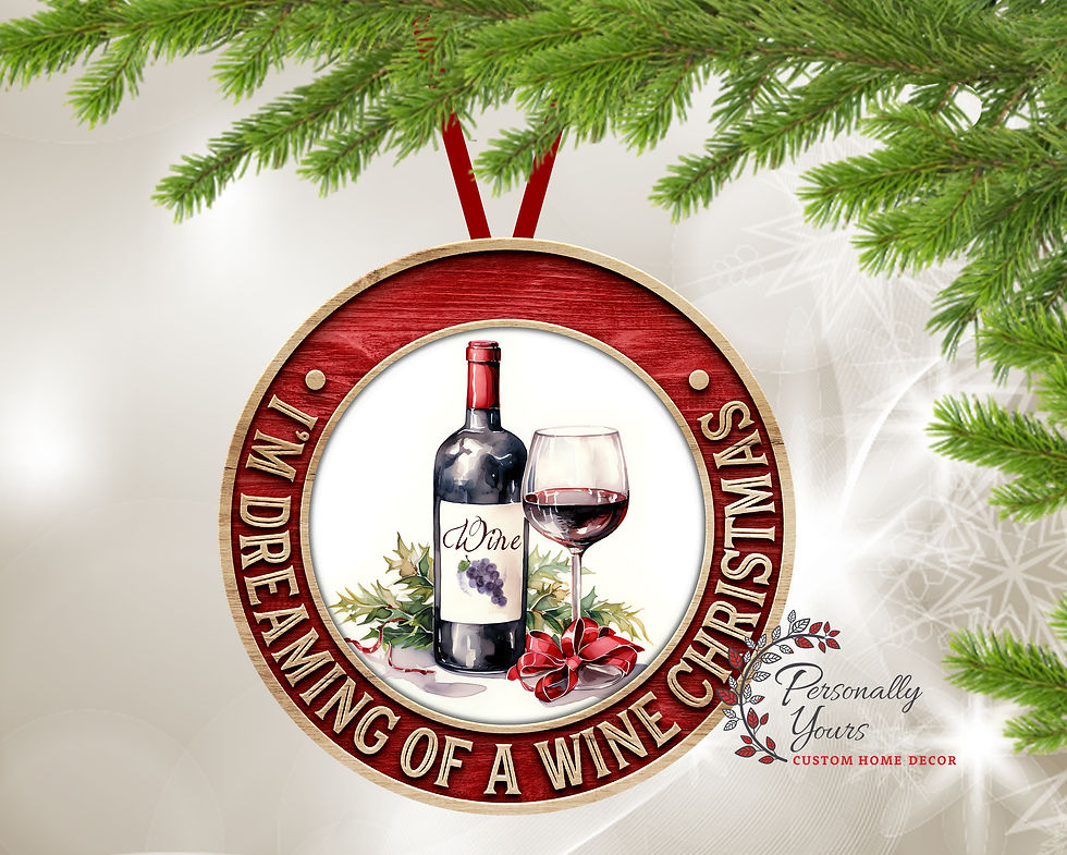 Thumbnail: Humorful "Christmas Cocktail Puns" Round Ornaments