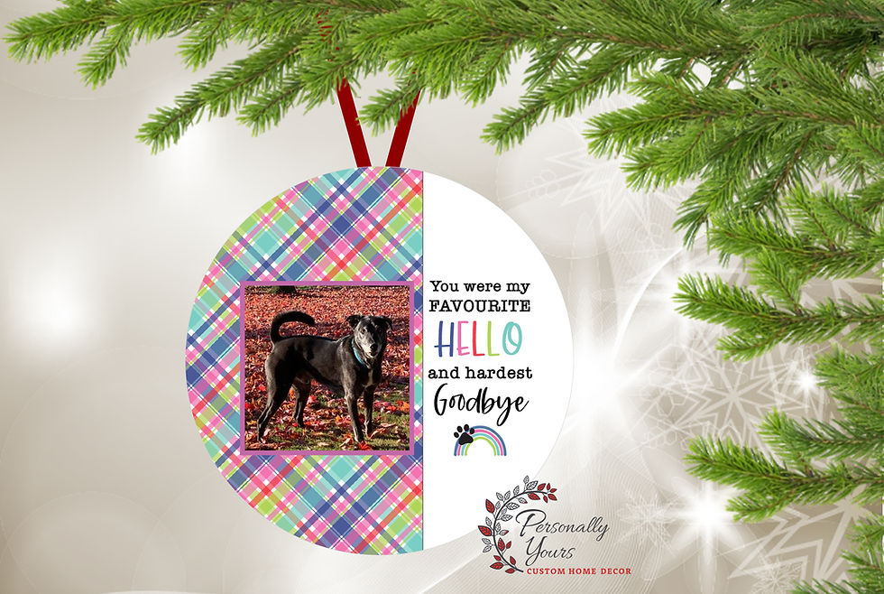 Thumbnail: "You Were My Hardest Goodbye CP Photo Pet Memorial" Round Ornament