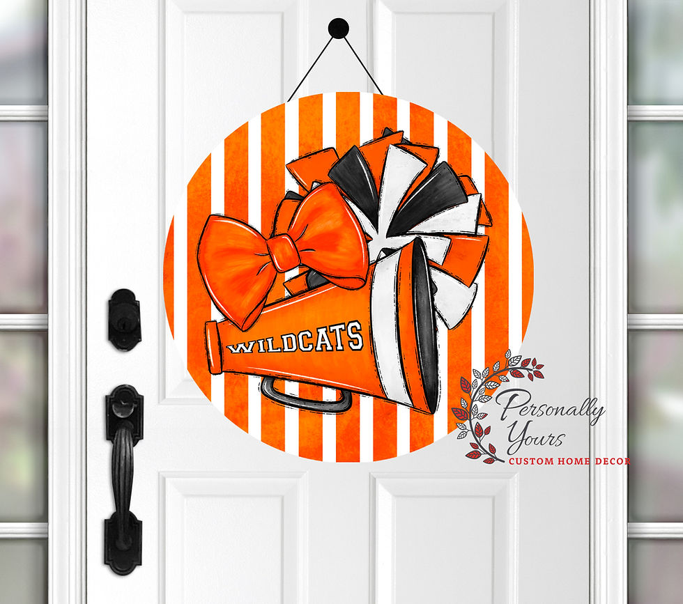 Thumbnail: Custom "Whimsical School Cheerleading" Round Door Hanger