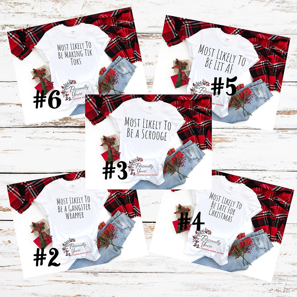 Thumbnail: "Most Likely To..." Christmas Family T-Shirts