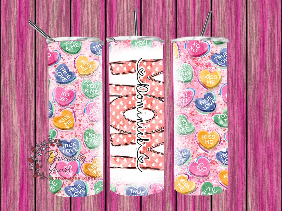 Thumbnail: "Custom Candy Heart" Skinny Tumbler