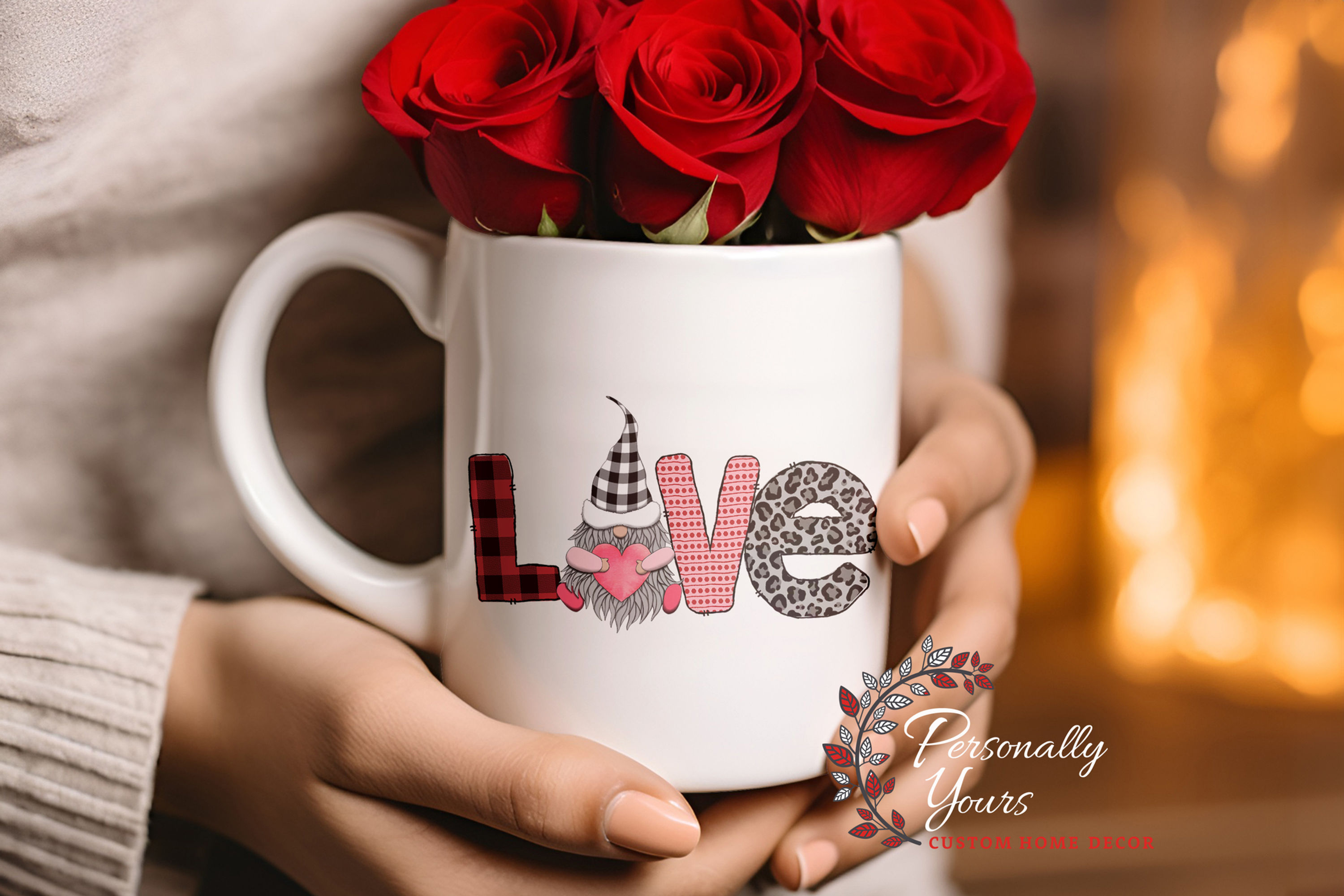 "Whimsical Gnome Love" 15oz Valentine's Mug