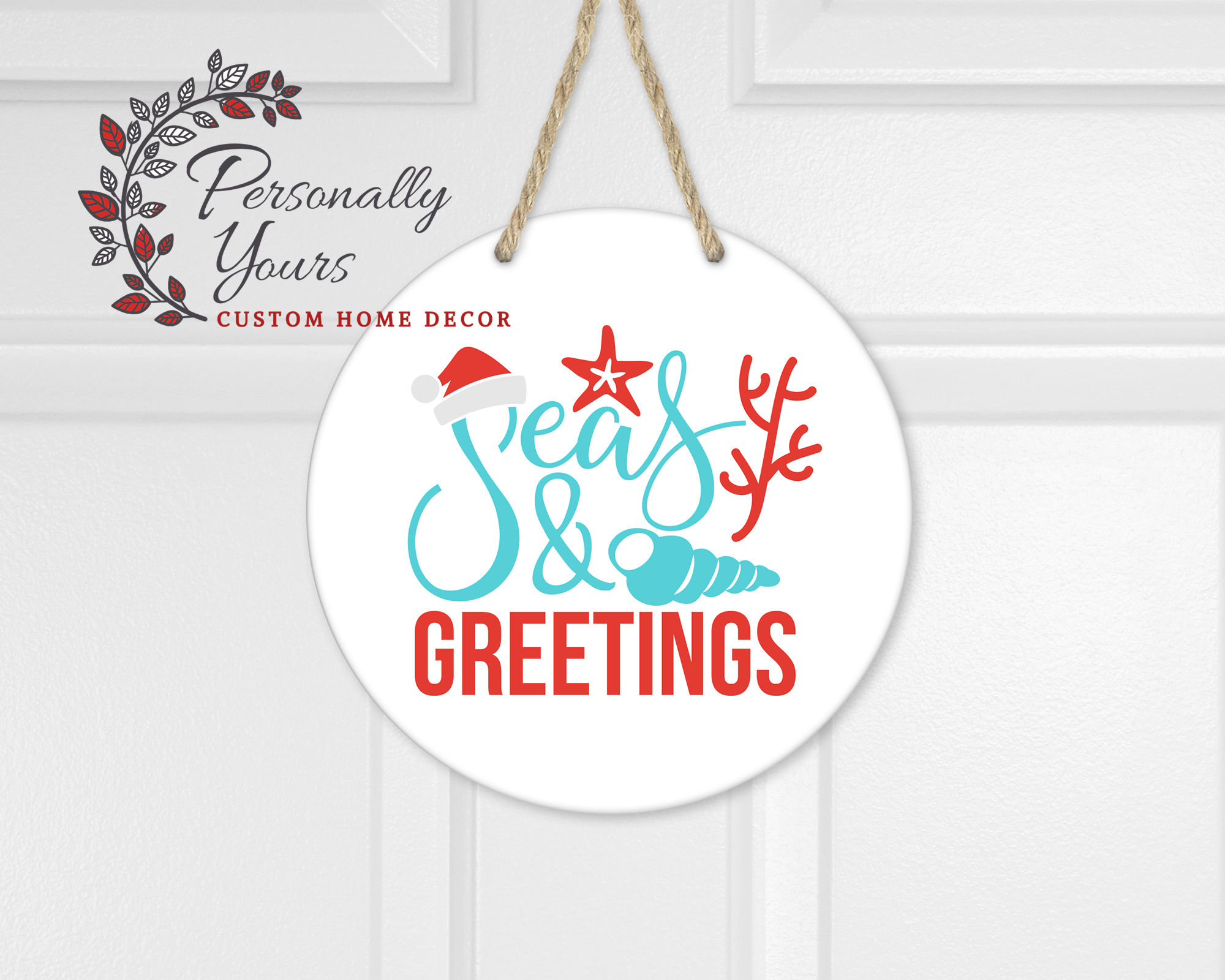 "Seas & Greetings" Round Door/Wall Hanger
