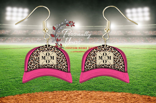 Thumbnail: "Leopard Mom Arrows Patch" Baseball Hat/Cap Earrings