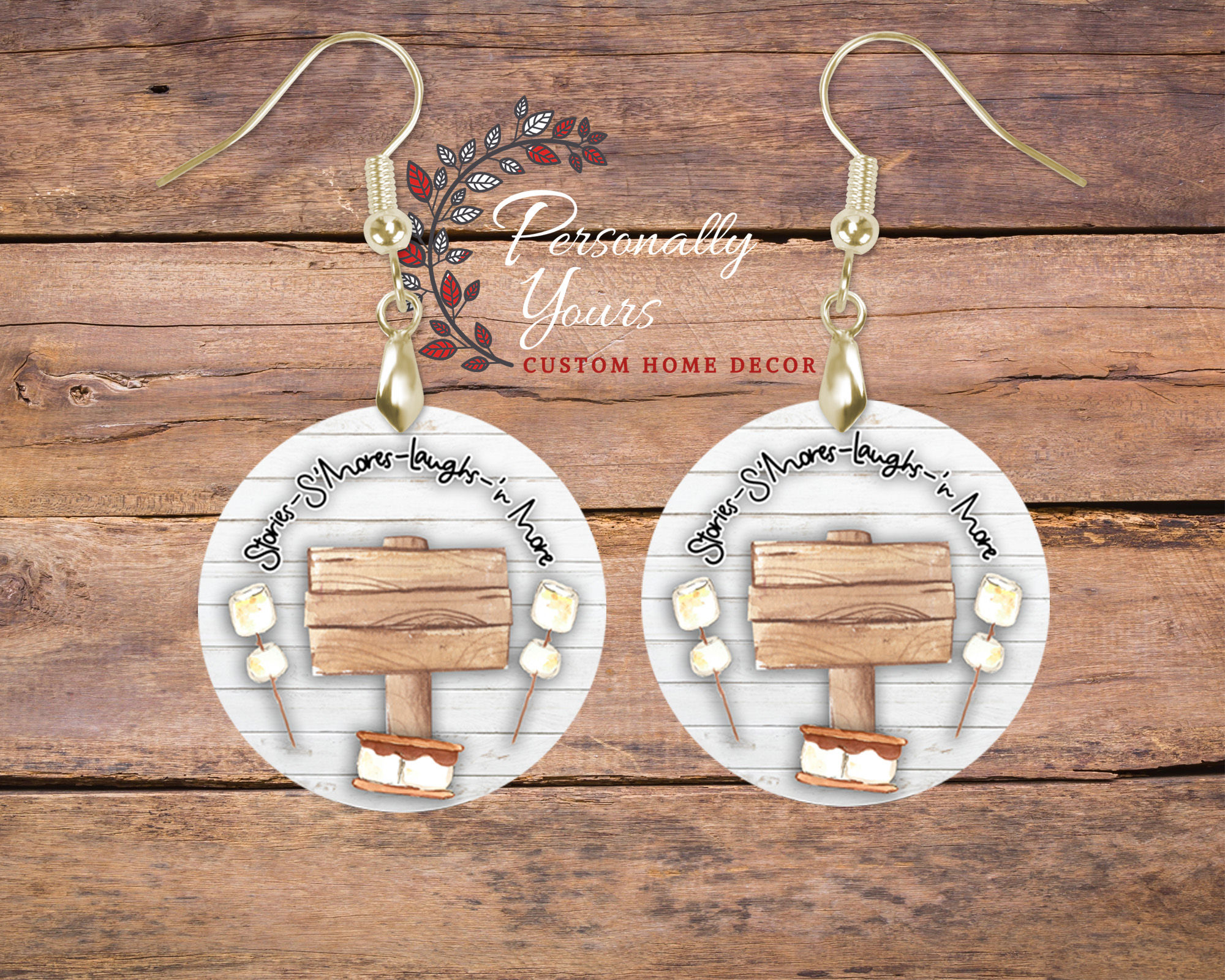 "S'mores" Round Earrings