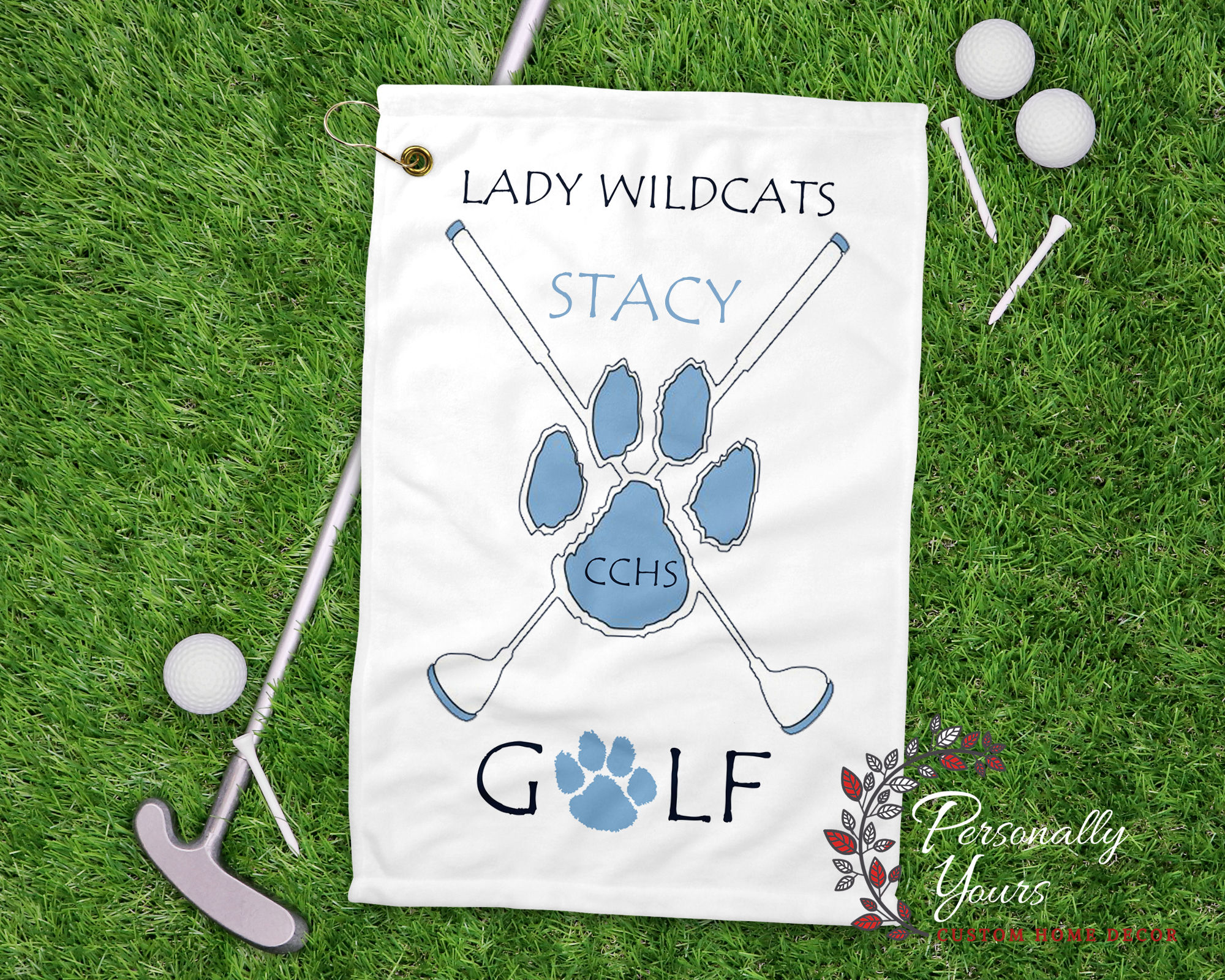 "CCHS Lady Wildcats" Golf Towel