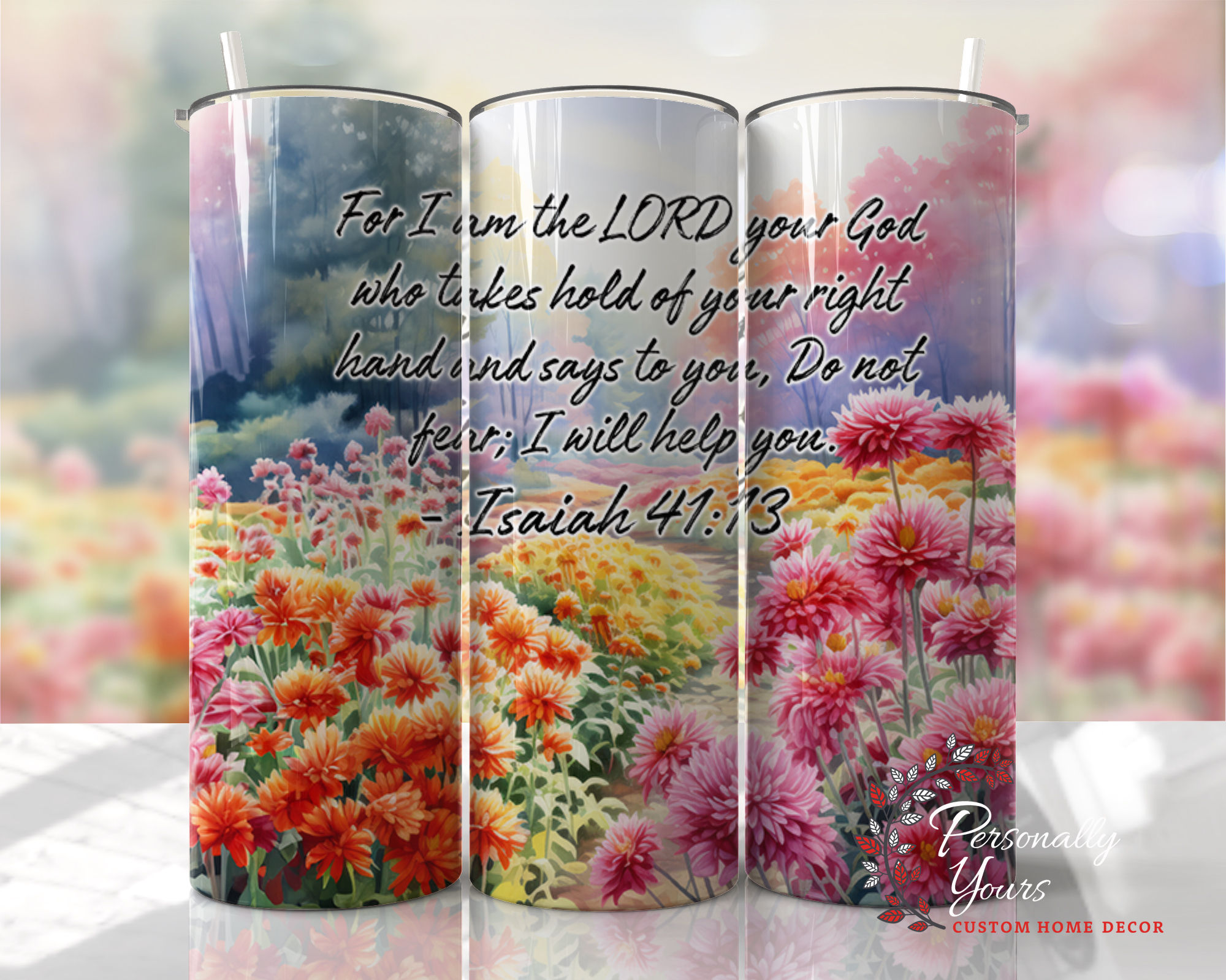 Spiritual "Isaiah 41:13" 20oz Skinny Tumbler