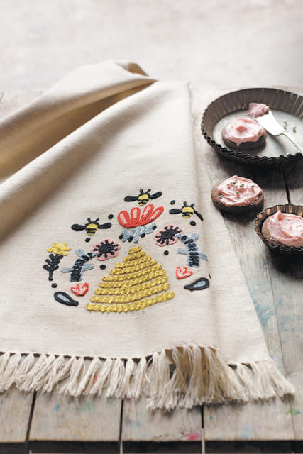 Bee Skep Tea Towel