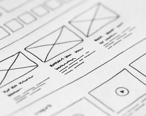 Website wireframe or sitemap illustration, representing website structure and design planning