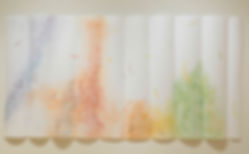 LETTER FOR SEASON’S GREETING, 2012 Woodcut and Linoleum cut on folded and opened paper 45” x 95”