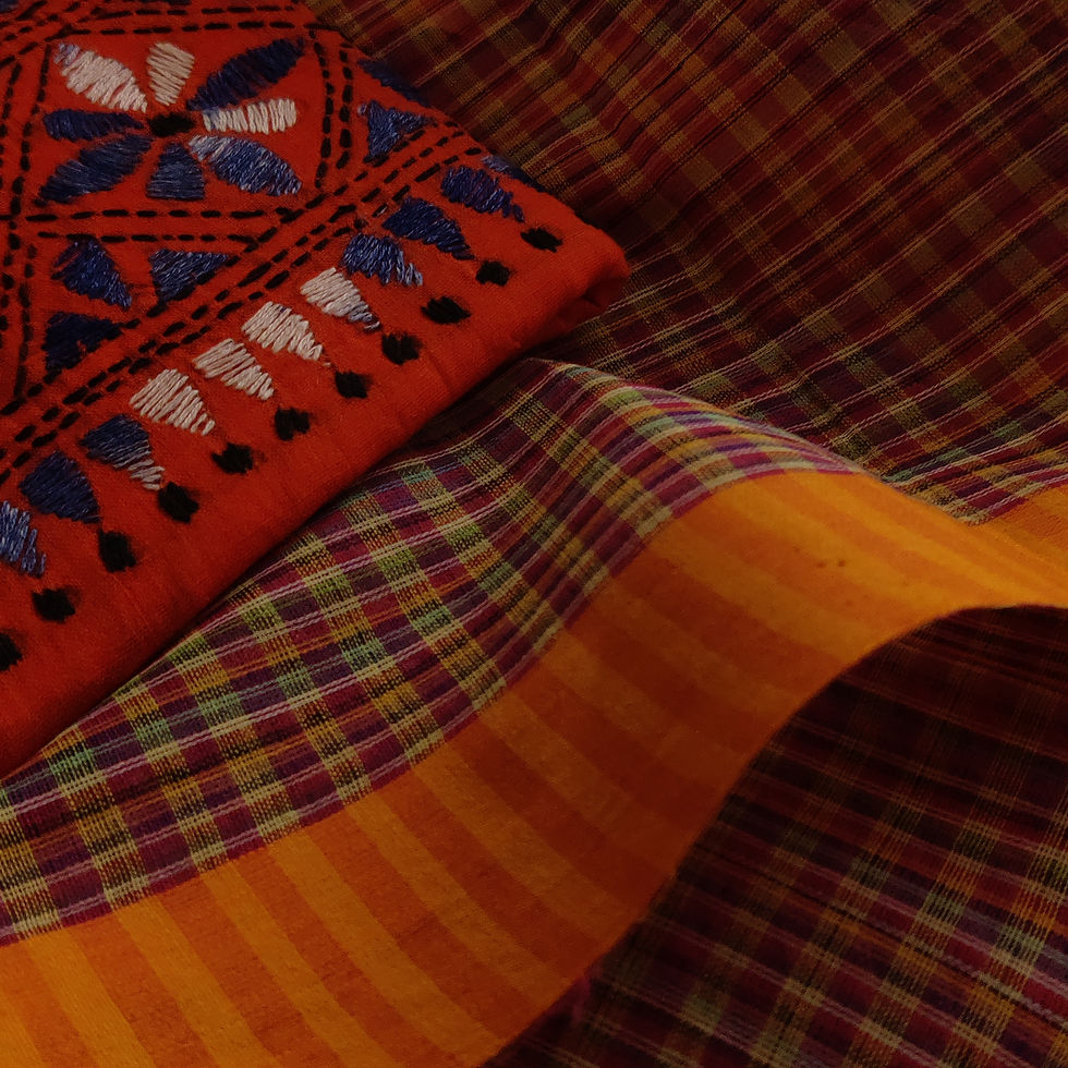 Thumbnail: Asha Pink Dhaniakhali Handloom Cotton Saree