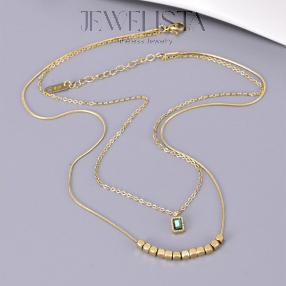 Thumbnail: Gold Filled Titanium Steel Double Necklace