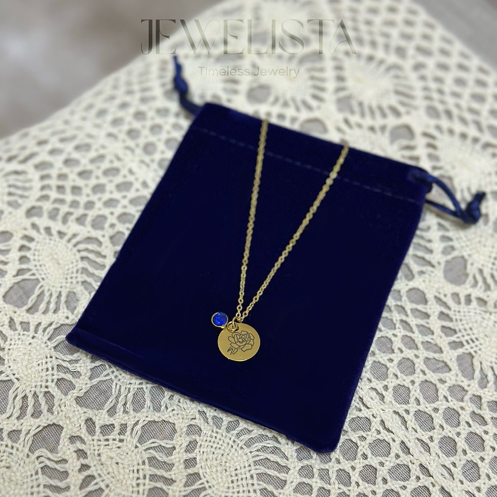 Thumbnail: Gold Filled Flower and Birthstone Titanium Steel Necklace