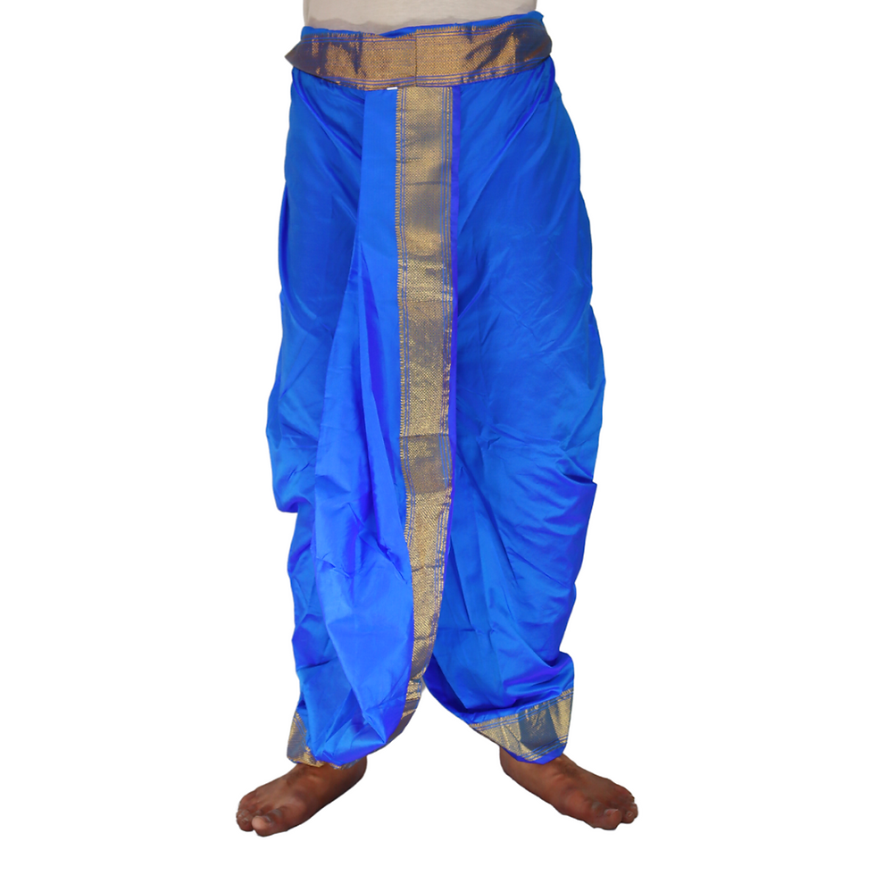 Thumbnail: Peacock Blue Chhatrapati Dhoti Uparana Set