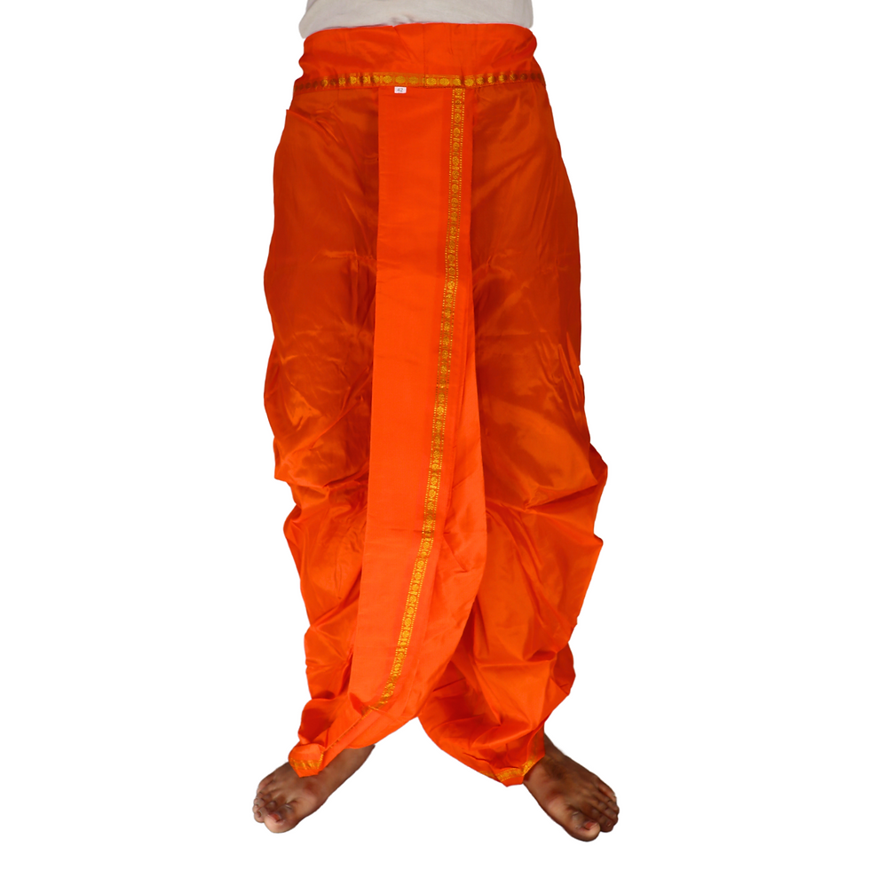 Thumbnail: Orange Diamond Dhoti Uparana Set