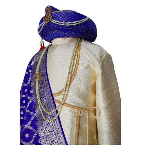 Shop Cream Mayura Peshwai Barabandi/Angarkha Kurta Gore Ani Mandali