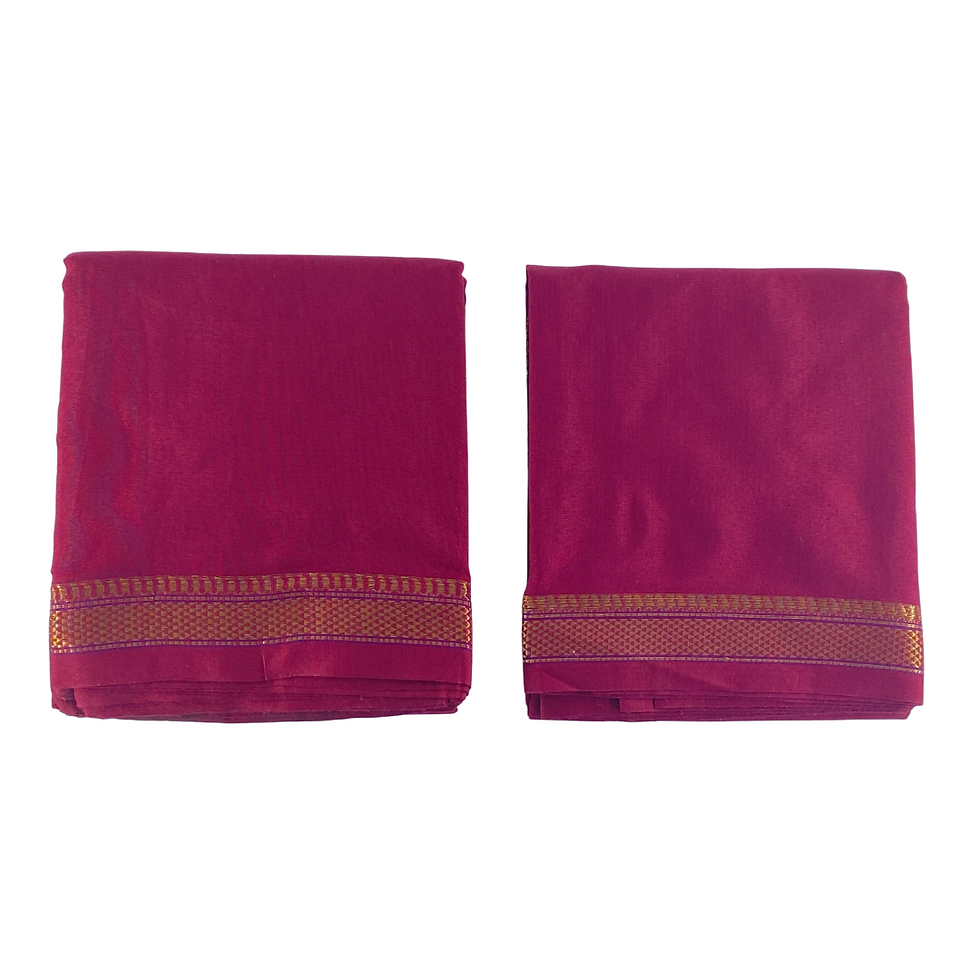 Maroon Rajahansa Unstitched Dhoti Uparana Set
