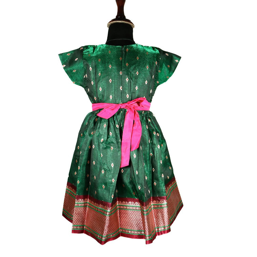 Thumbnail: Green Paithani Frock