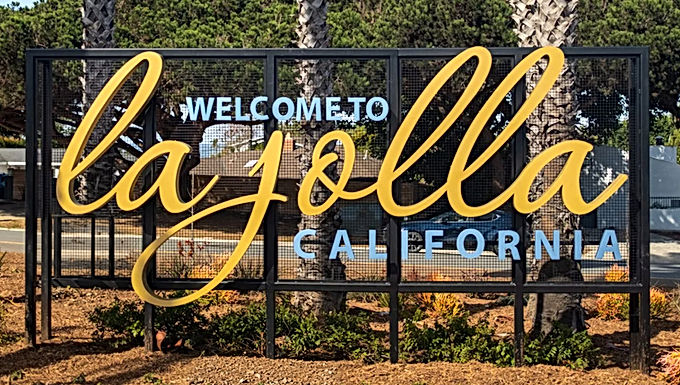 Welcome to La Jolla sign representing commercial property management and leasing in La Jolla, San Diego