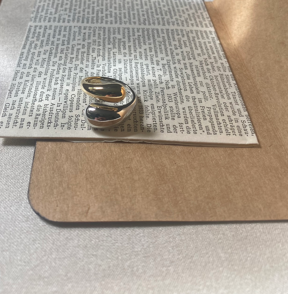 Thumbnail: Oui Croissant inspired Adjustable ring | 22Karat Gold Plated