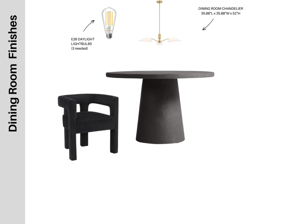 mood board for craftsman style dining area