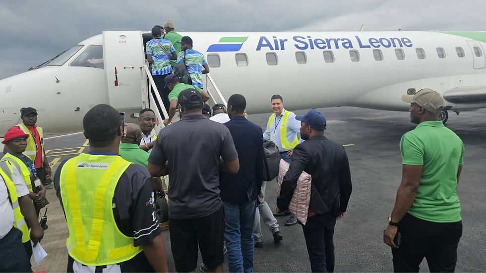 Leone Stars Touch Down in Guinea-Bissau with Panache Aboard Chartered Flight