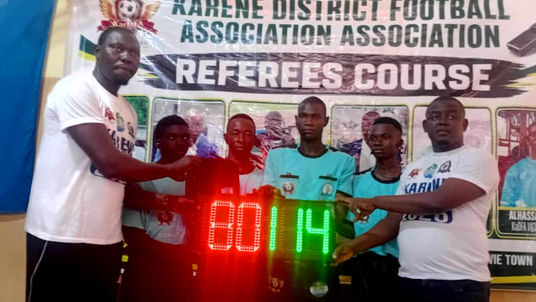 Karene DFA Donates Refereeing Equipment to Boost Officiating Standards