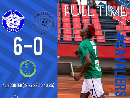 FC Kallon's Alie Conteh strikes double hat-trick against Lamboi FC