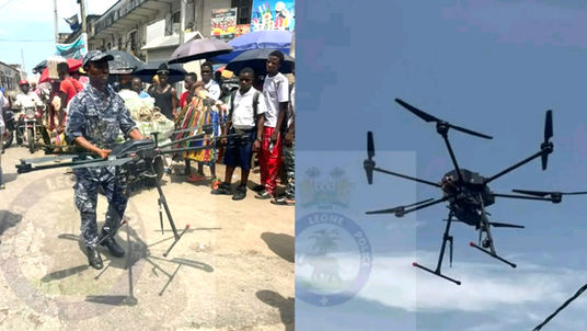Sierra Leone Police Test Tear-Gas Drone
