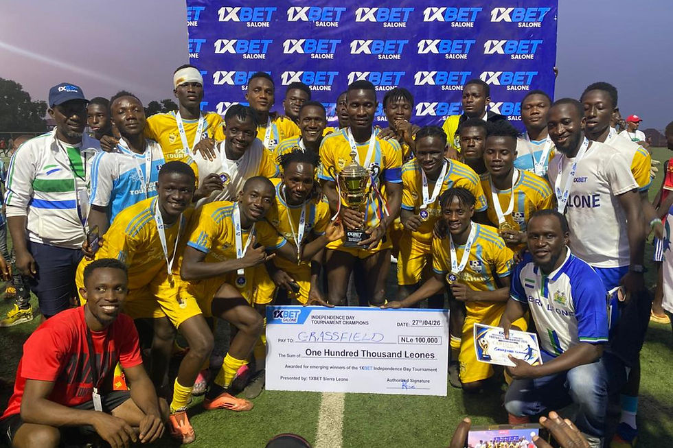 Tarawalie Inspires Grassfield Community to 1xBet Salone Trophy Glory