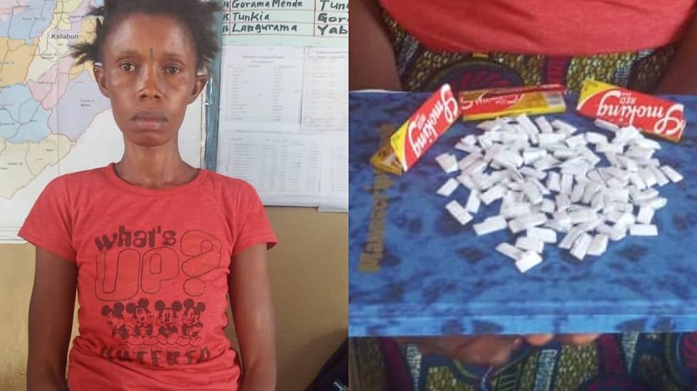 Police Arrest Woman with 107 Wraps of Suspected Kush in Kenema