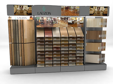 Lauzon, lauzon flooring, flooring display, wire display, metal racking, flooring sample manufacturer, sample manufacturer