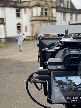 Our camera filming a Scottish castle