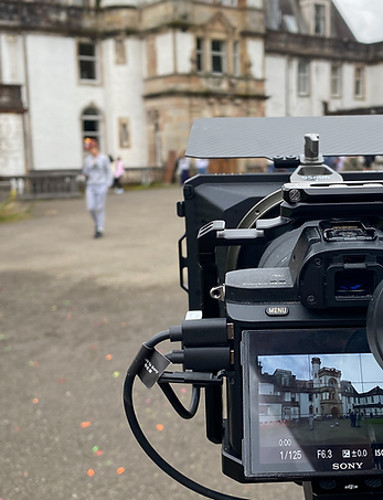 Our camera filming a Scottish castle